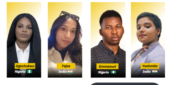 Vantage team TYME: Ogochukwu, Tejas, Emmanuel and Yashmita
