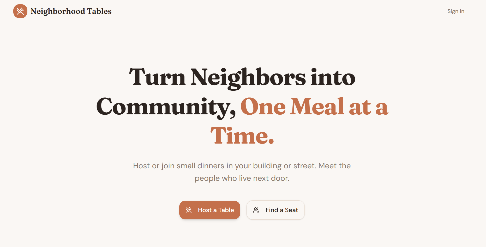 Neighborhood Tables cover