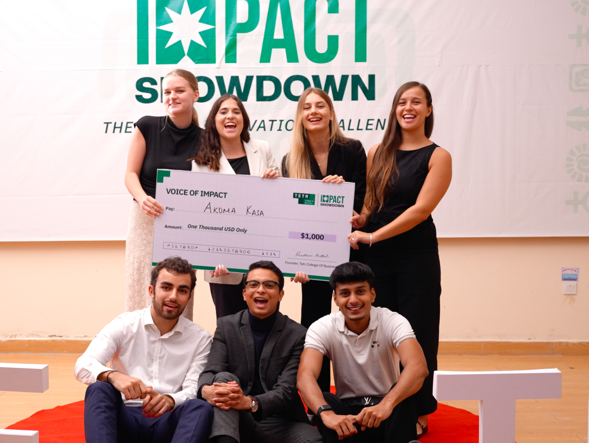 FounderCamp team with an Impact Showdown award during program day 5